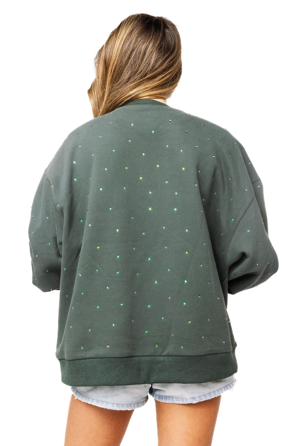 QOS Skeleton Queen Card Rhinestone Sweatshirt