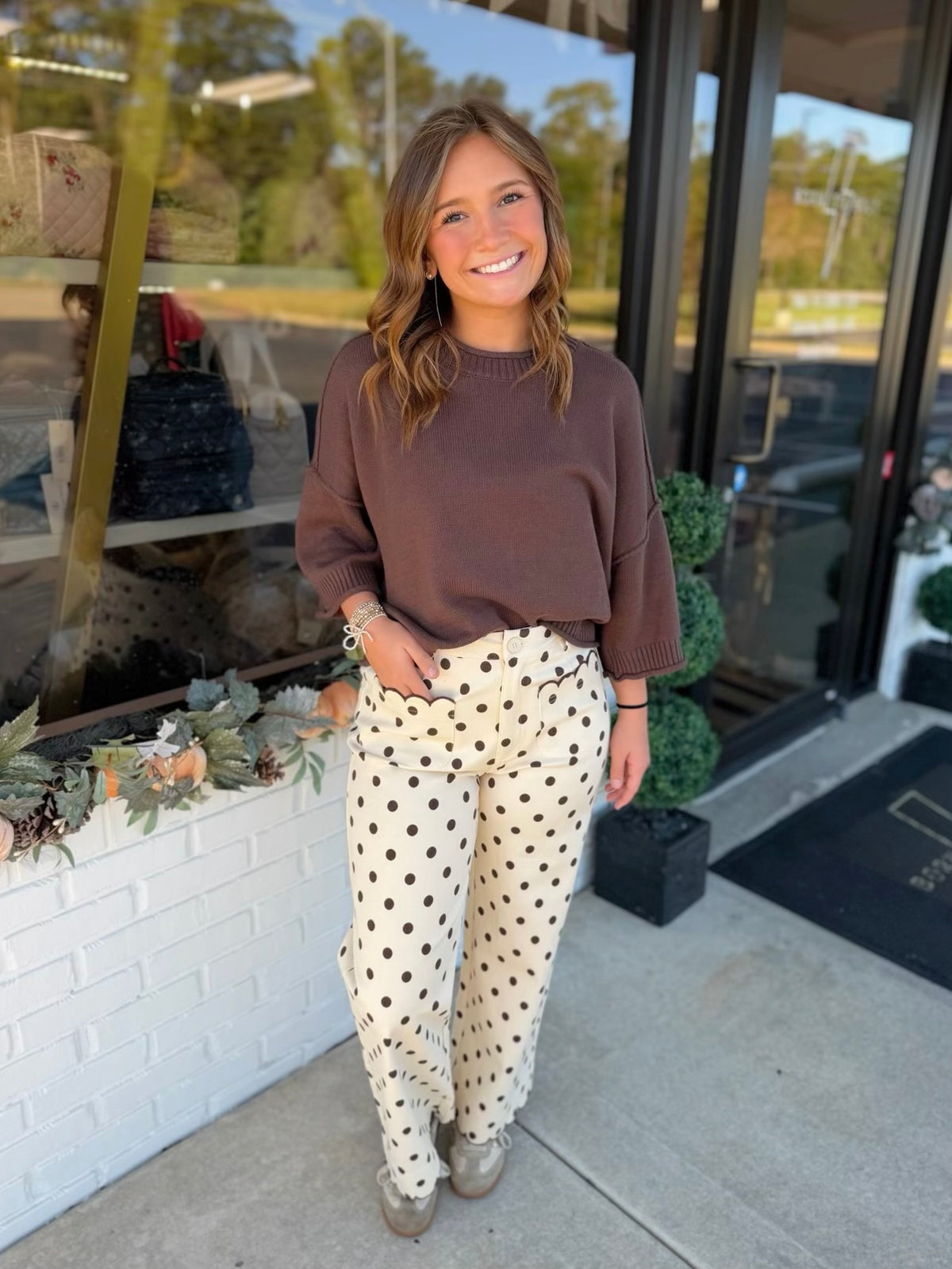 Scallop Polka Dot Pants