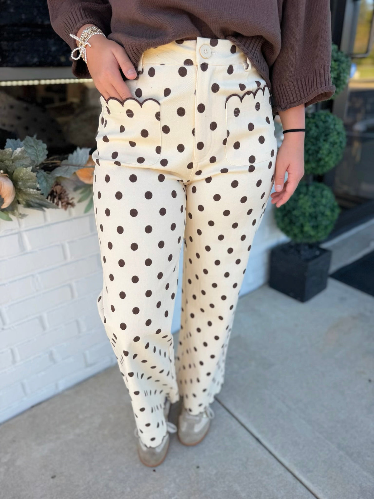 Scallop Polka Dot Pants