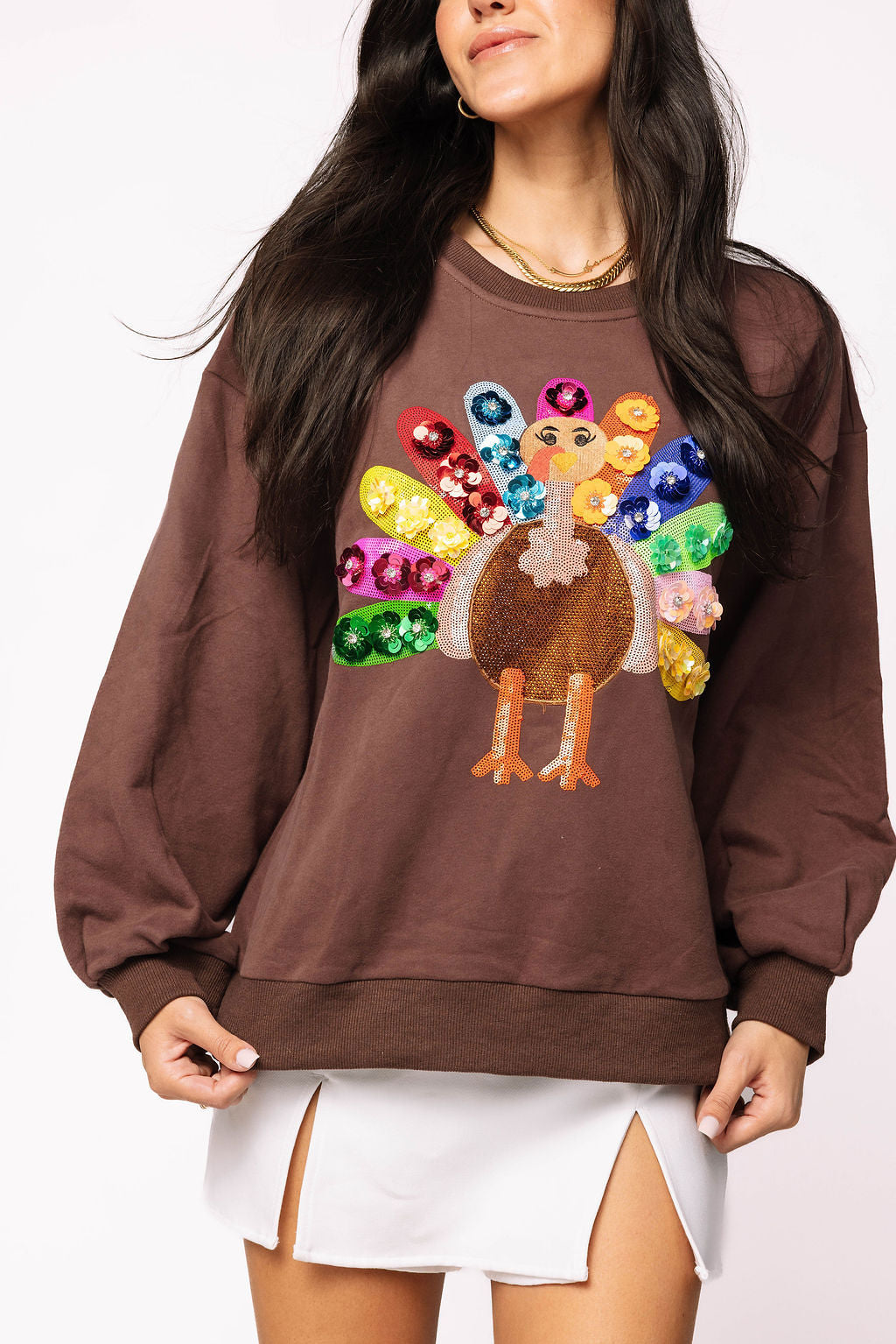 QOS Flower Turkey Sweatshirt