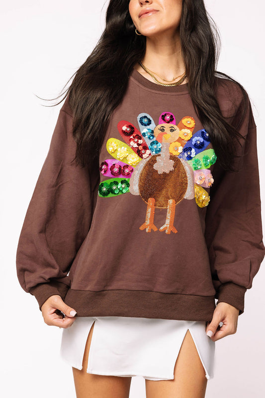 QOS Flower Turkey Sweatshirt