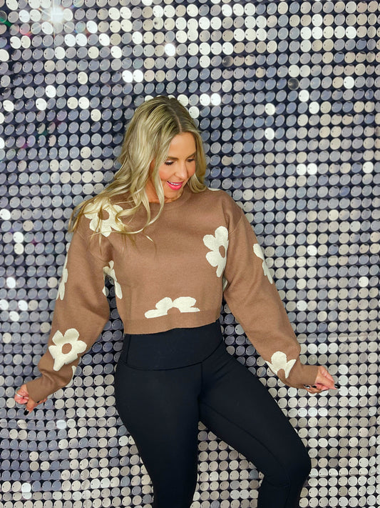 Cropped Crazy Daisy Sweater