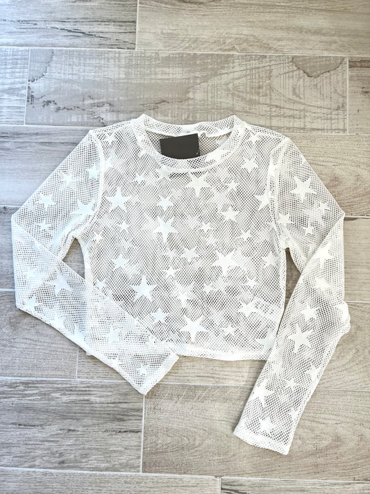 Star Mesh Crop Top